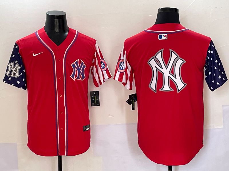 Men New York Yankees Blank Red a generation of national flags Jointly Name 2025 Nike MLB Jersey style 31